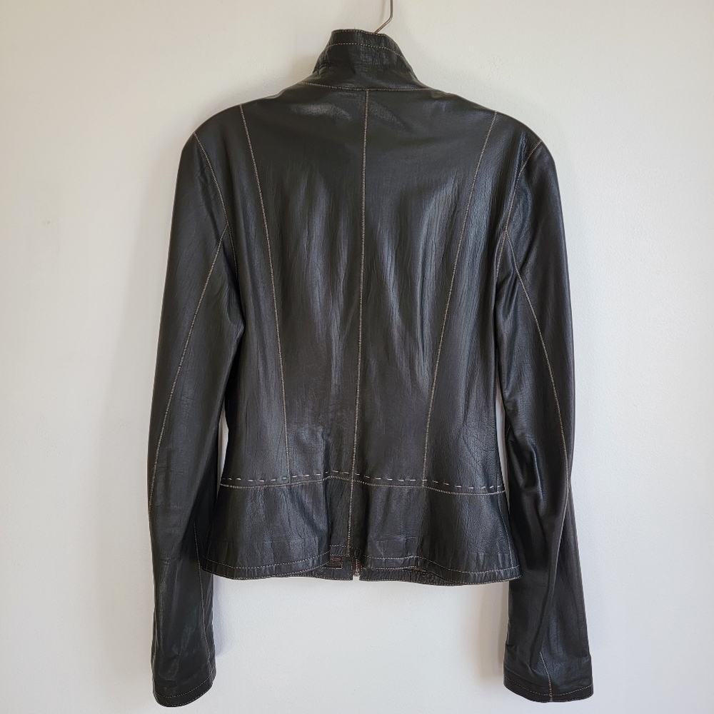 Leather Zip Front Jacket - image 3